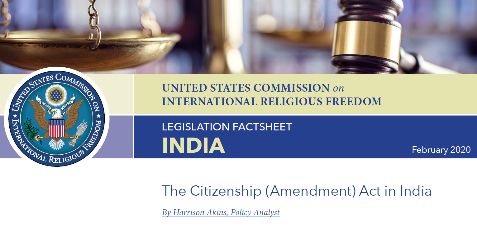 Factsheet On The Citizenship Amendment Act In India Uscirf